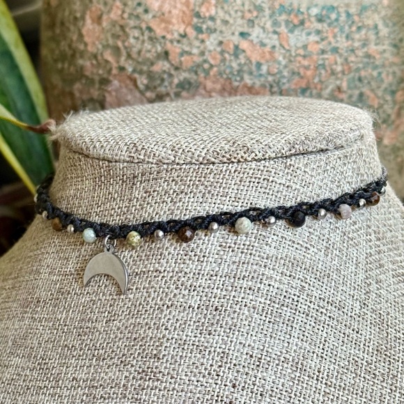 Boho Micro Macrame Choker Necklace - Picture 3 of 5